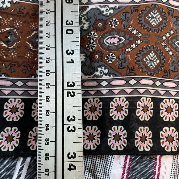 Charlotte Russe Shift Mini Dress Boho Silky Sheer Size S Multi-Color Geo Print - Picture 10 of 11